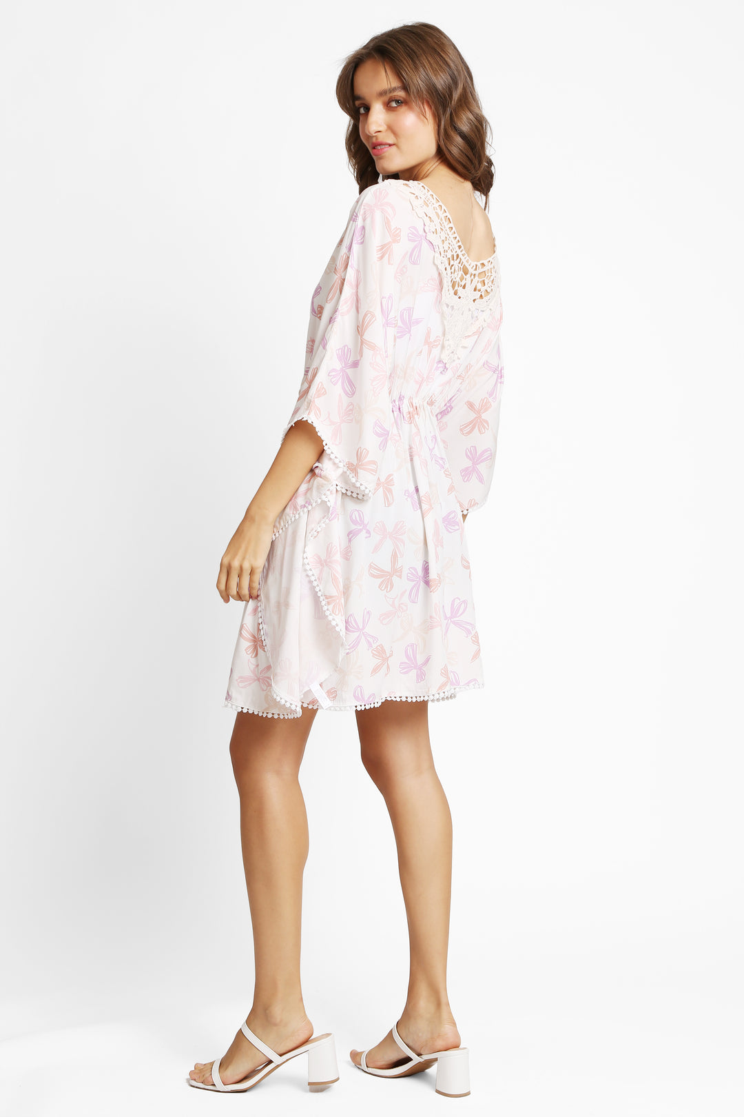 RIBBON PATTERN COVER-UP DRESS
