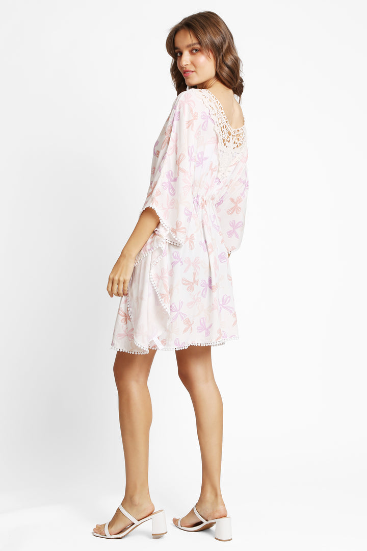 RIBBON PATTERN COVER-UP DRESS