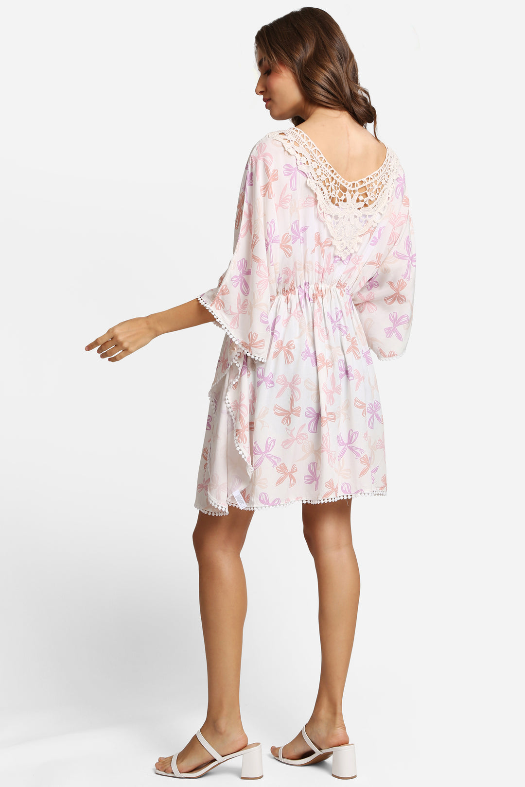 RIBBON PATTERN COVER-UP DRESS