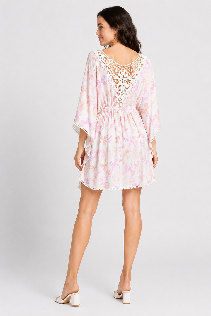 RIBBON PATTERN COVER-UP DRESS