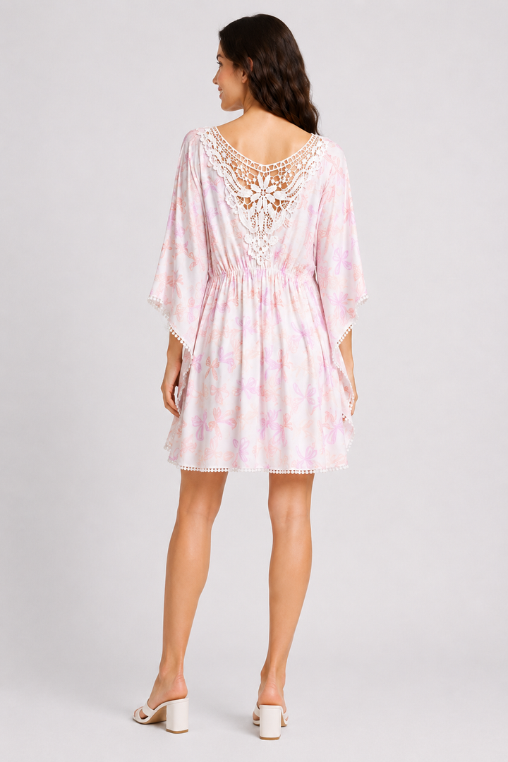 RIBBON PATTERN COVER-UP DRESS