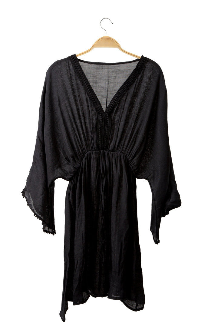 SOLID COLOR COVER-UP DRESS