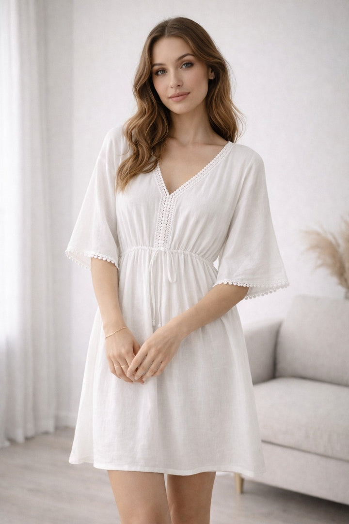 SOLID COLOR COVER-UP DRESS