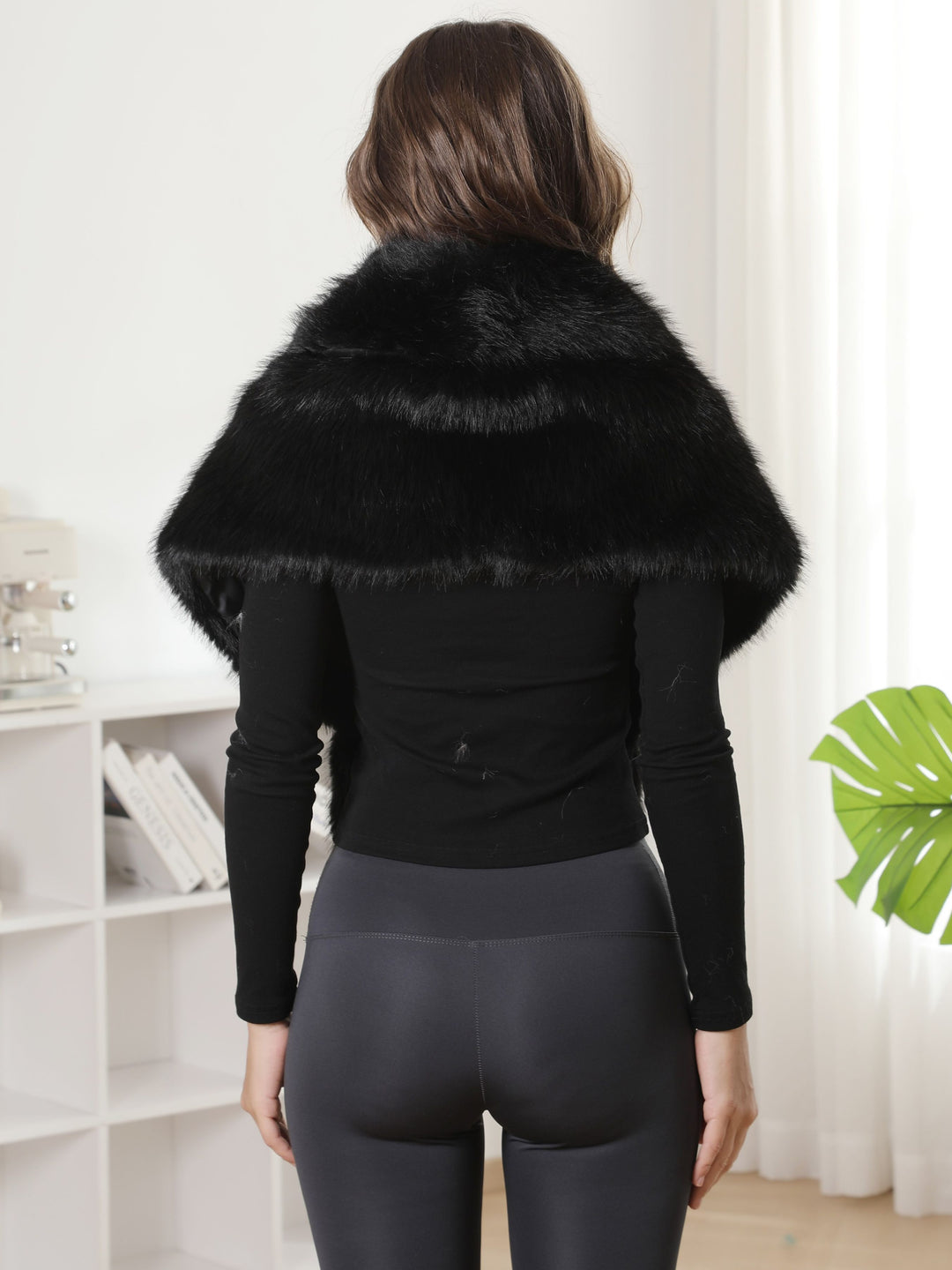 SOLID COLOR SHAWL CAPELET