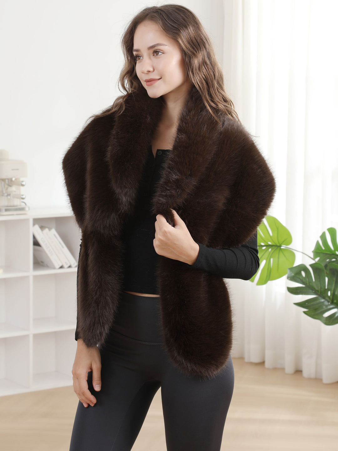 SOLID COLOR SHAWL CAPELET
