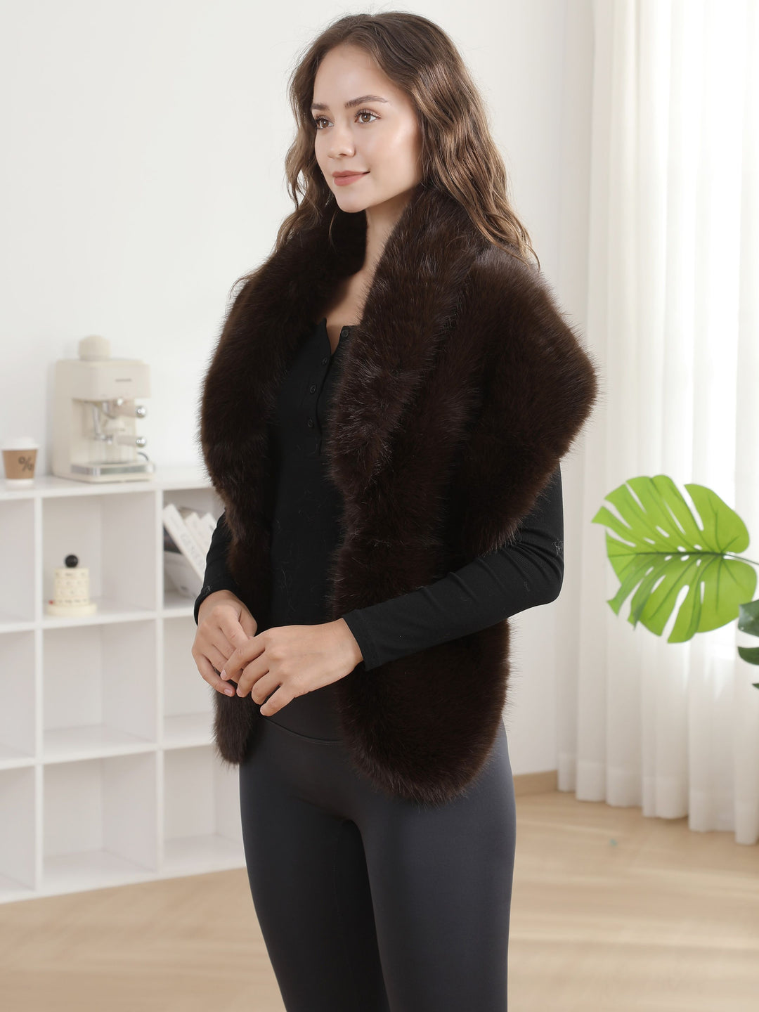 SOLID COLOR SHAWL CAPELET