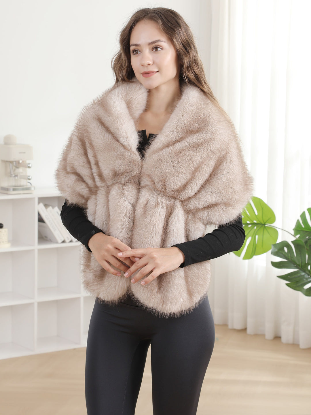 SOLID COLOR SHAWL CAPELET