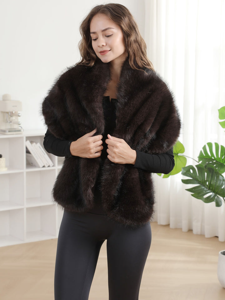 SOLID COLOR SHAWL CAPELET