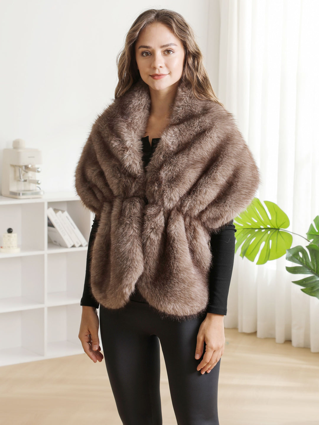 SOLID COLOR SHAWL CAPELET