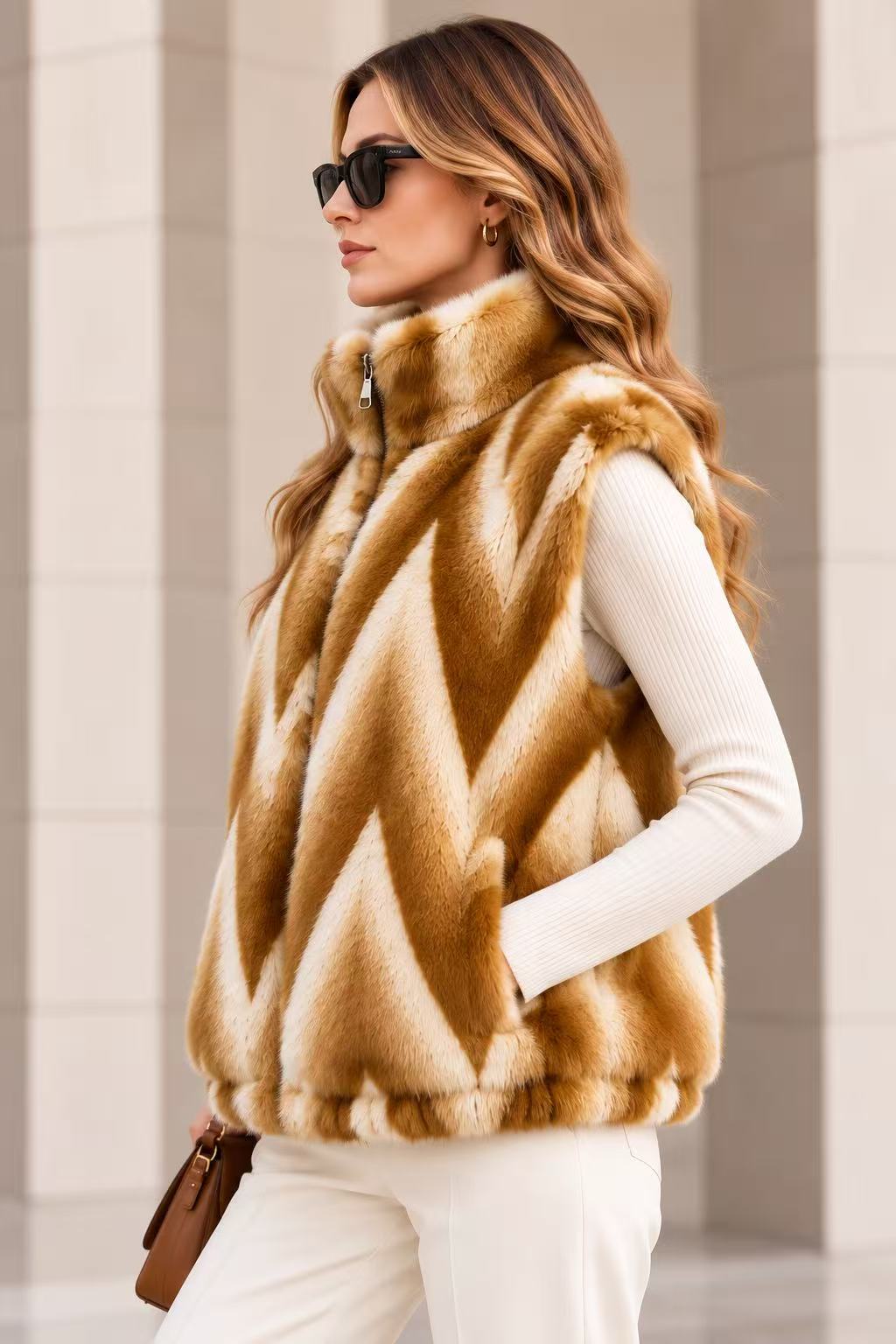 CHEVRON PATTERN VEST