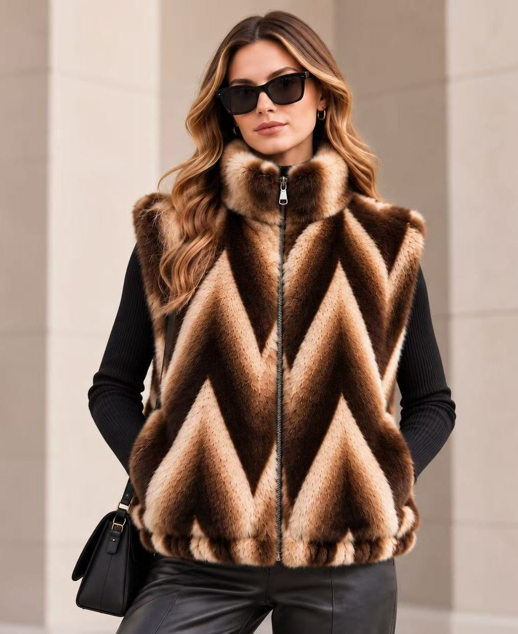 CHEVRON PATTERN VEST