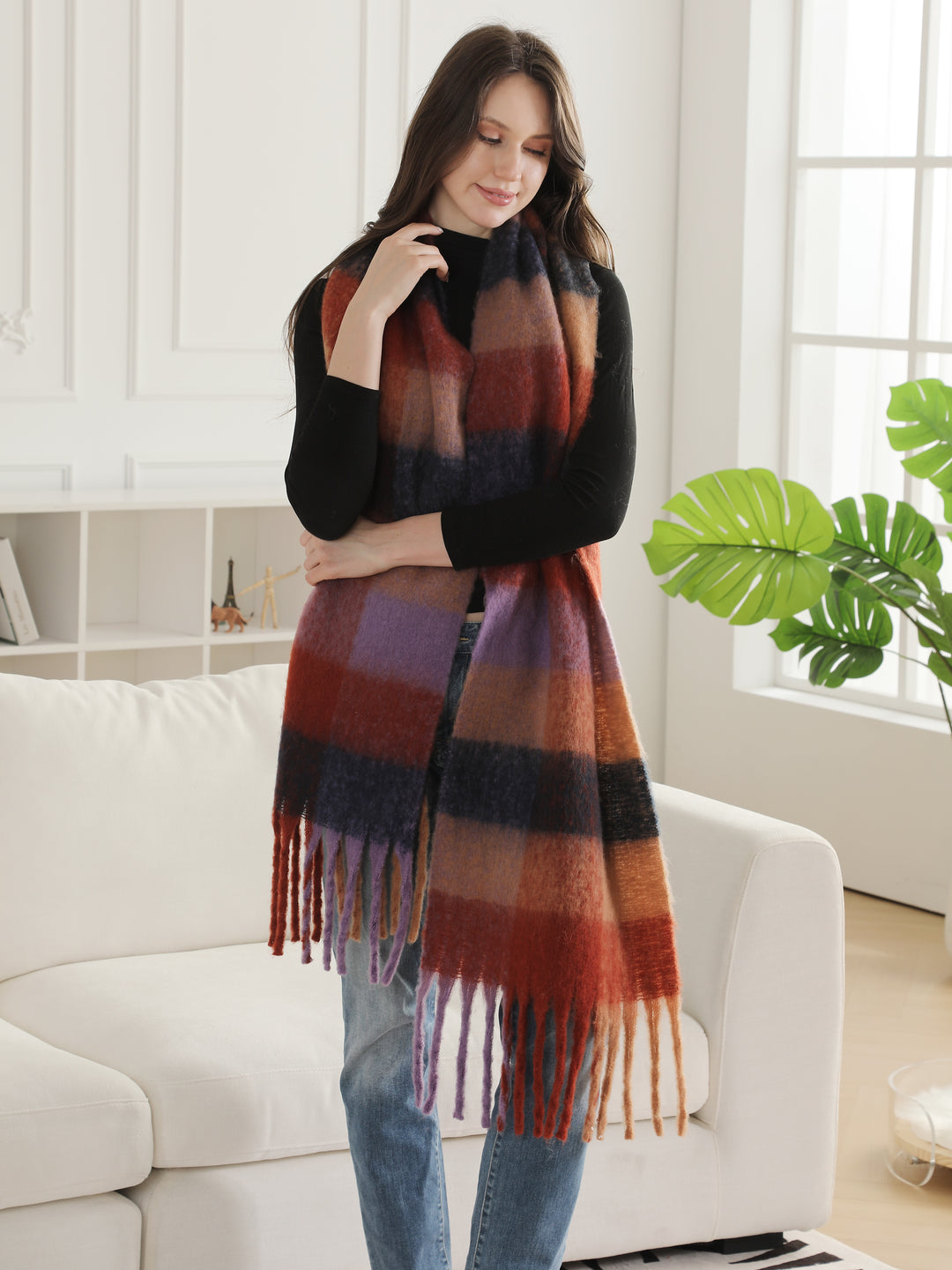 PLAID PATTERN SCARF