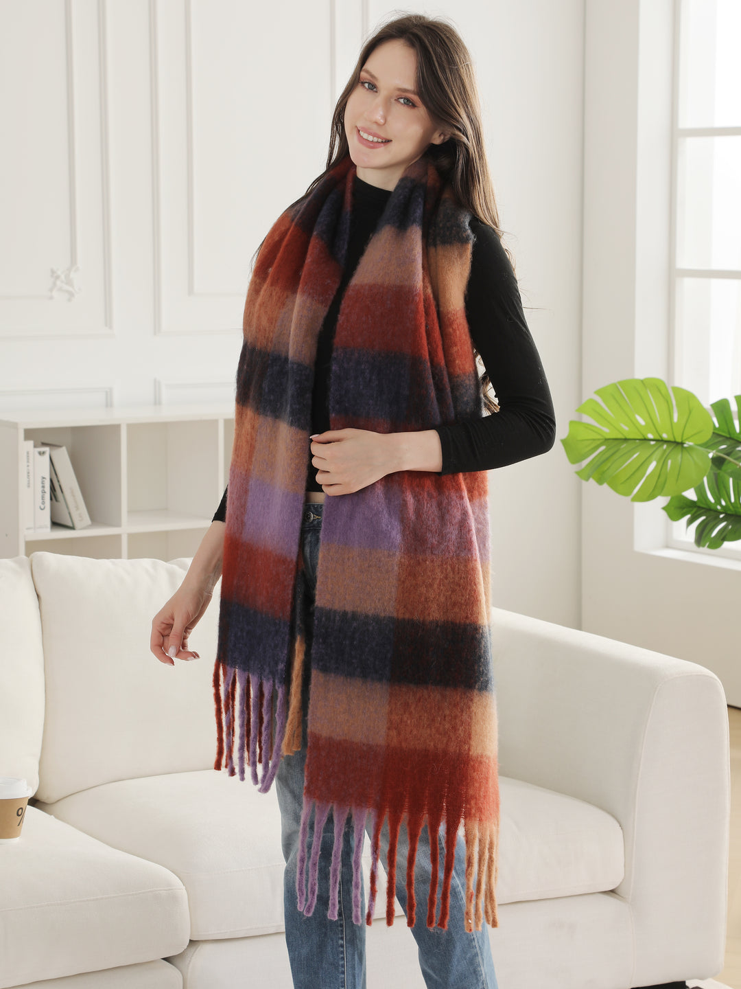 PLAID PATTERN SCARF