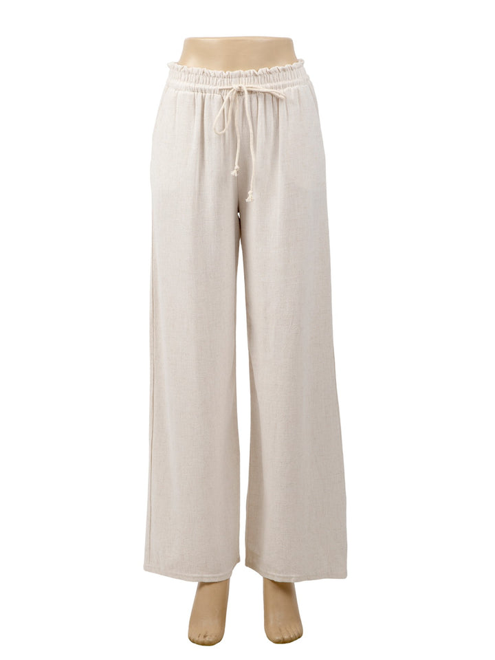 SOLID COLOR LINEN PANTS