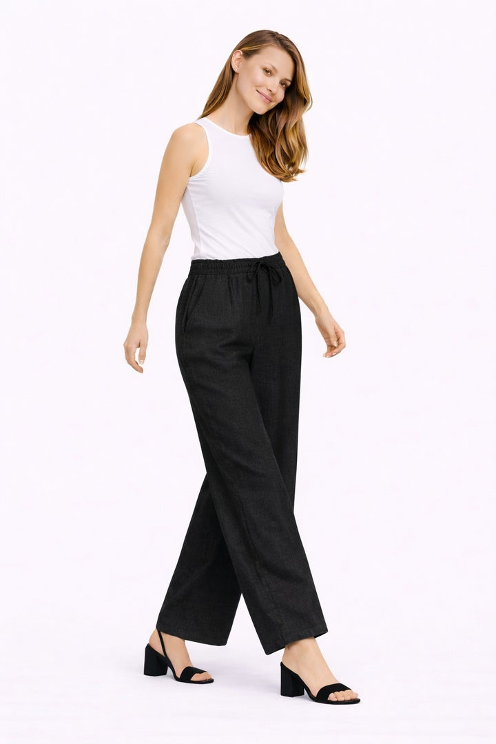SOLID COLOR LINEN PANTS