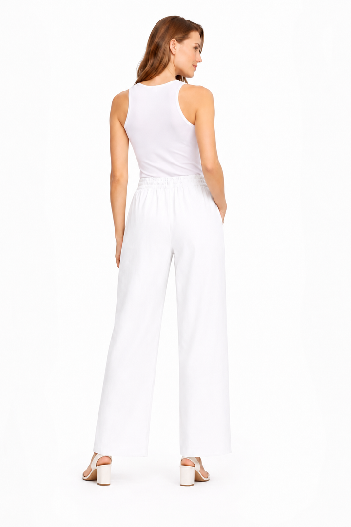 SOLID COLOR LINEN PANTS