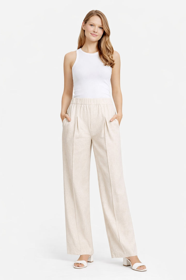 SOLID COLOR LINEN PANTS