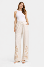 Load image into Gallery viewer, FLORAL PATTERN LINEN PANTS
