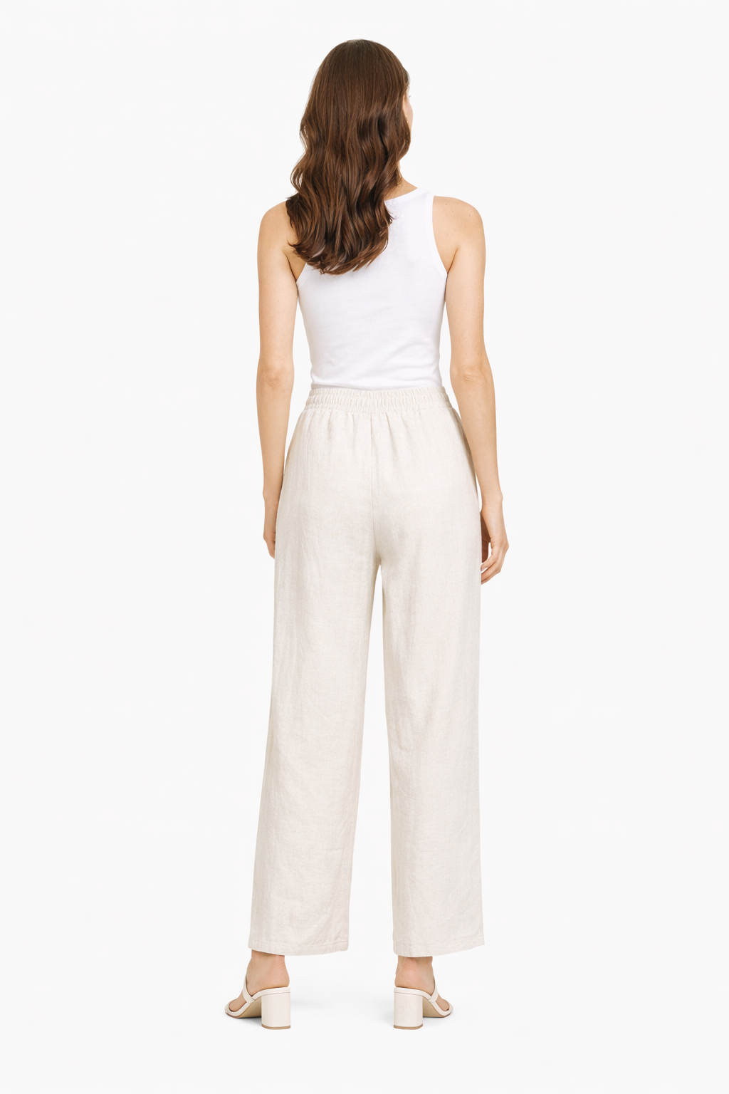 FLORAL PATTERN LINEN PANTS