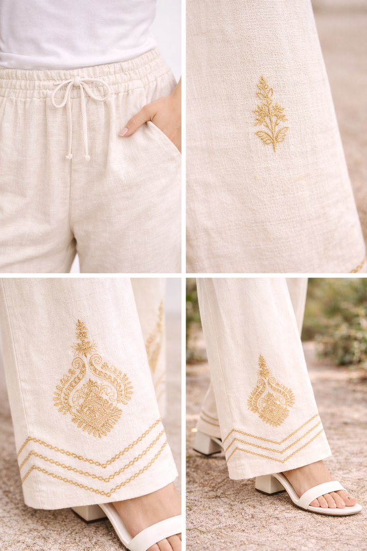 BOHO PATTERN LINEN PANTS