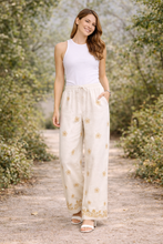 Load image into Gallery viewer, FLORAL PATTERN LINEN PANTS
