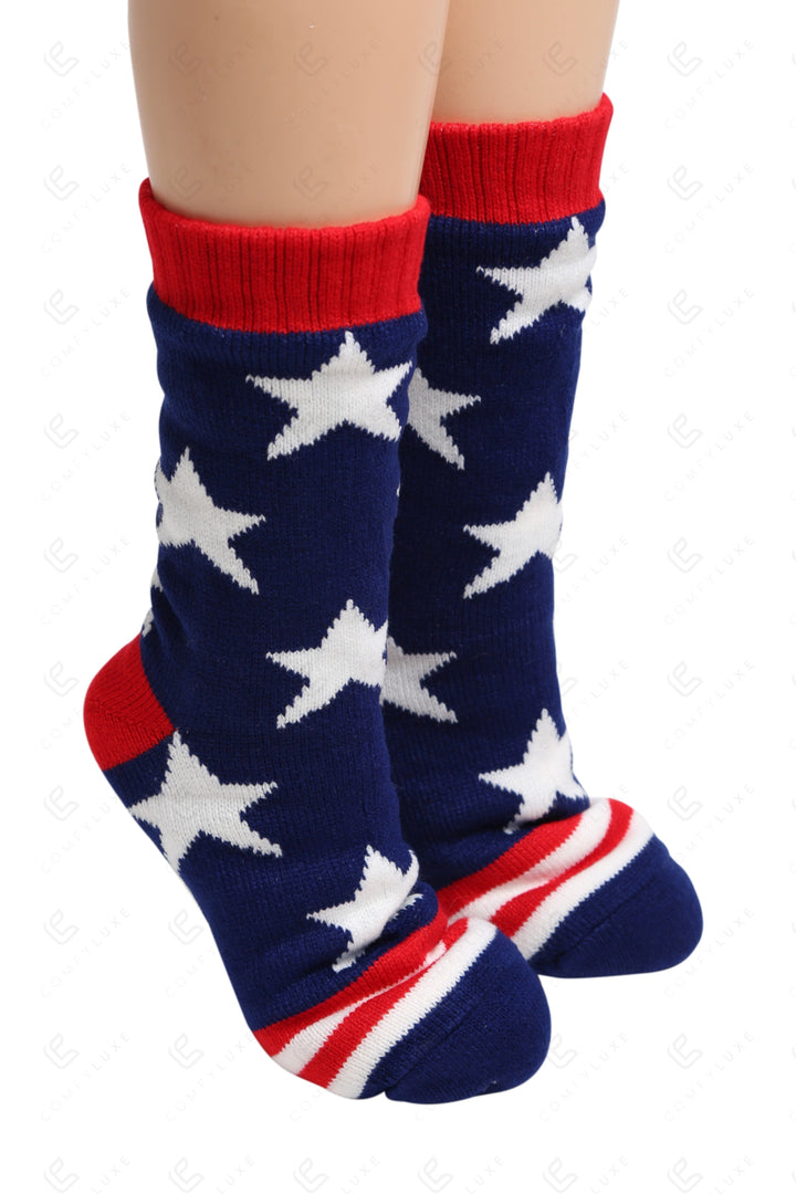 AMERICAN FLAG PATTERN SLIPPER SOCKS SOCKS