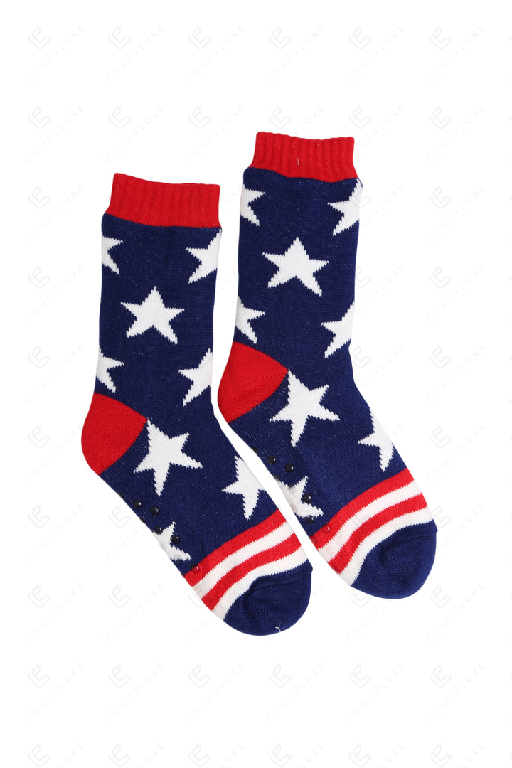 AMERICAN FLAG PATTERN SLIPPER SOCKS SOCKS