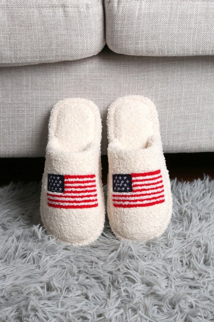AMERICAN FLAG PATTERN SLIPPERS SLIPPERS/SLIDES