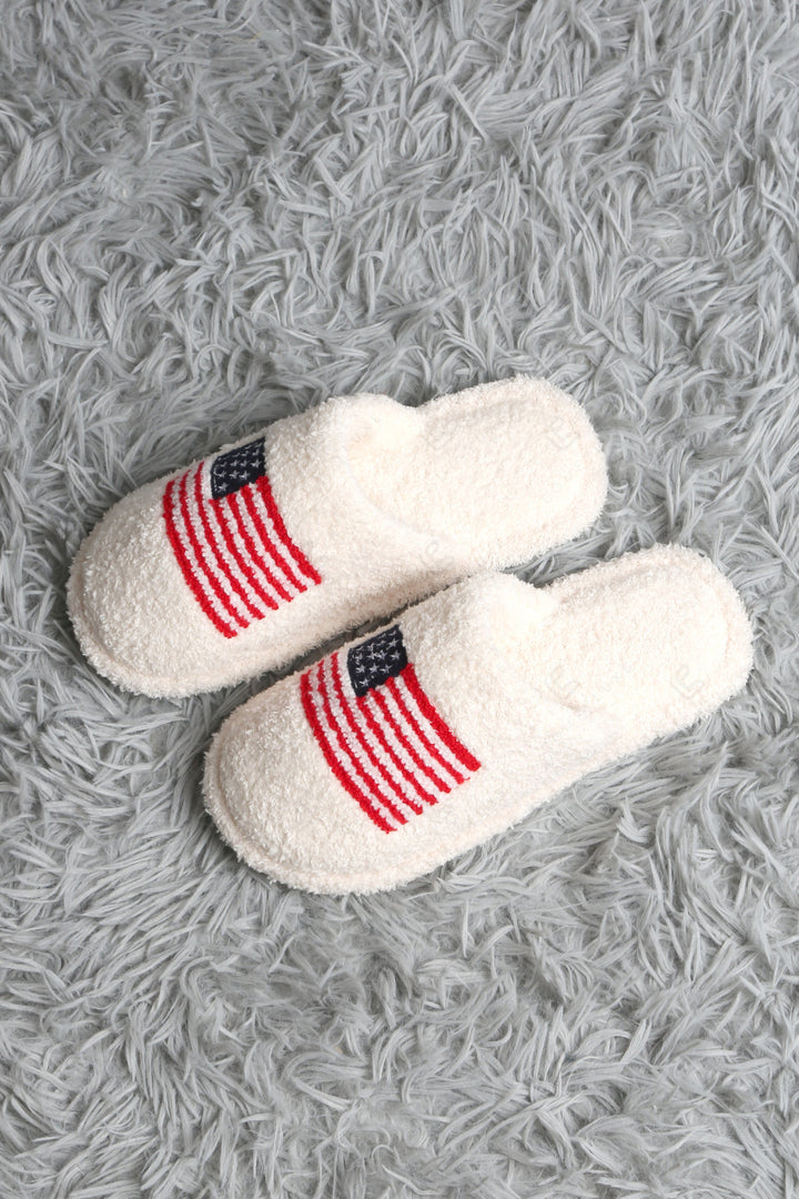 AMERICAN FLAG PATTERN SLIPPERS SLIPPERS/SLIDES