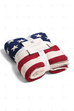 Load image into Gallery viewer, AMERICAN FLAG PATTERN THROW BLANKET RED/NAVY THROW BLANKETS
