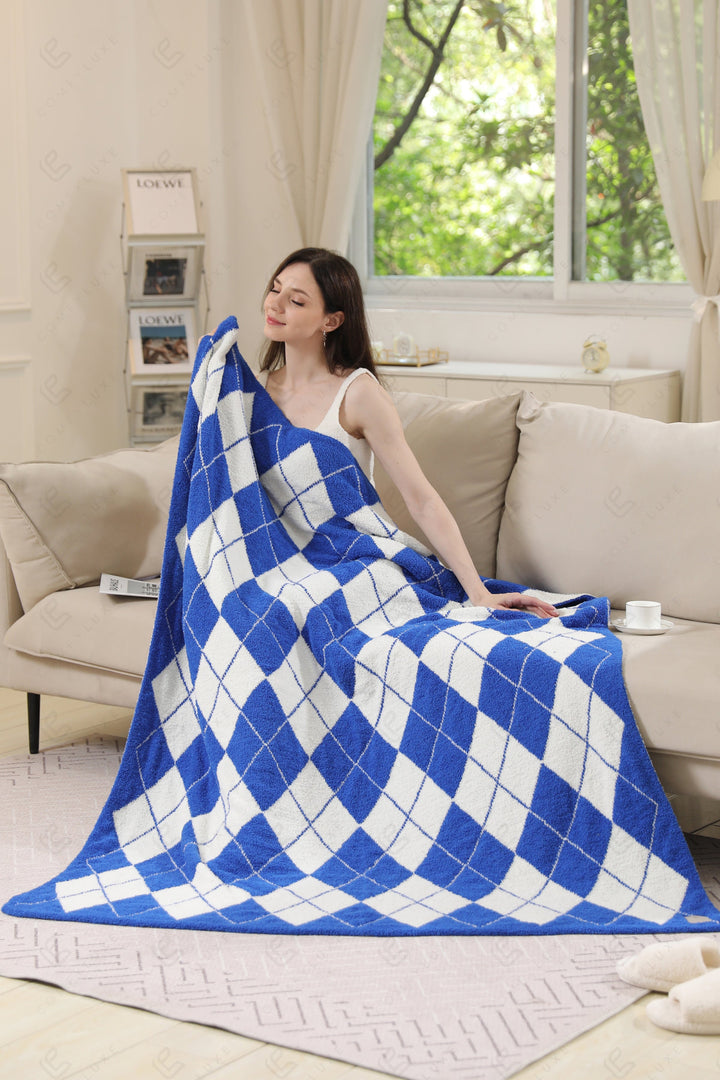 Jcl6036 Blue Throw Blankets
