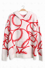 Load image into Gallery viewer, BASEBALL PATTERN HOODIE RED APPAREL
