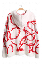 Load image into Gallery viewer, BASEBALL PATTERN HOODIE RED APPAREL
