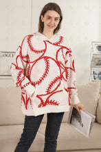 Load image into Gallery viewer, BASEBALL PATTERN HOODIE RED APPAREL
