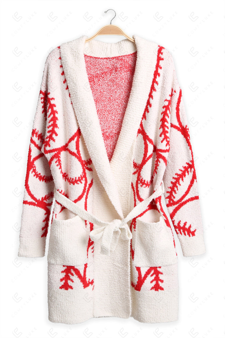 BASEBALL PATTERN ROBE RED APPAREL