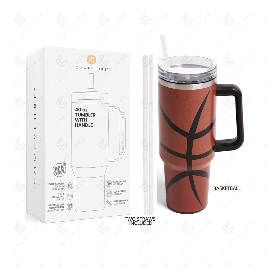 BASKETBALL PATTERN 40 oz TUMBLER BASKETBALL TUMBLERS