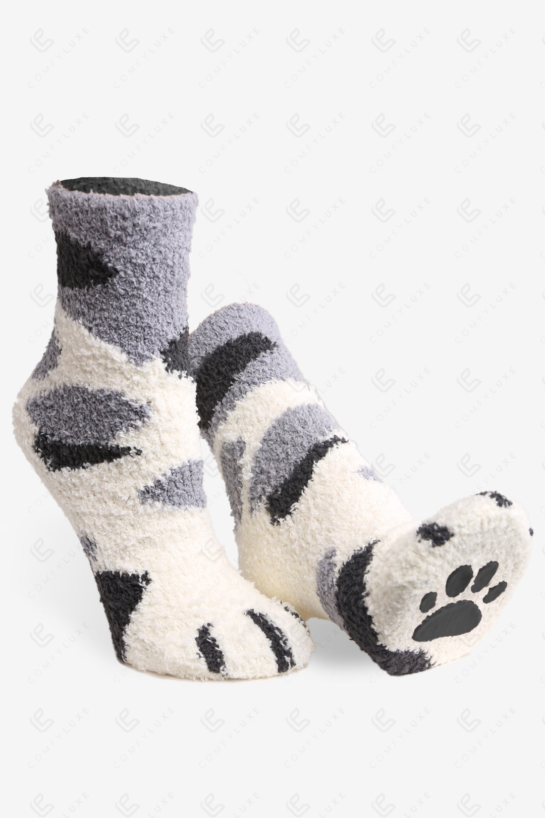 CAT &amp; PAW PRINT PATTERN MINI-CREW SOCKS SOCKS