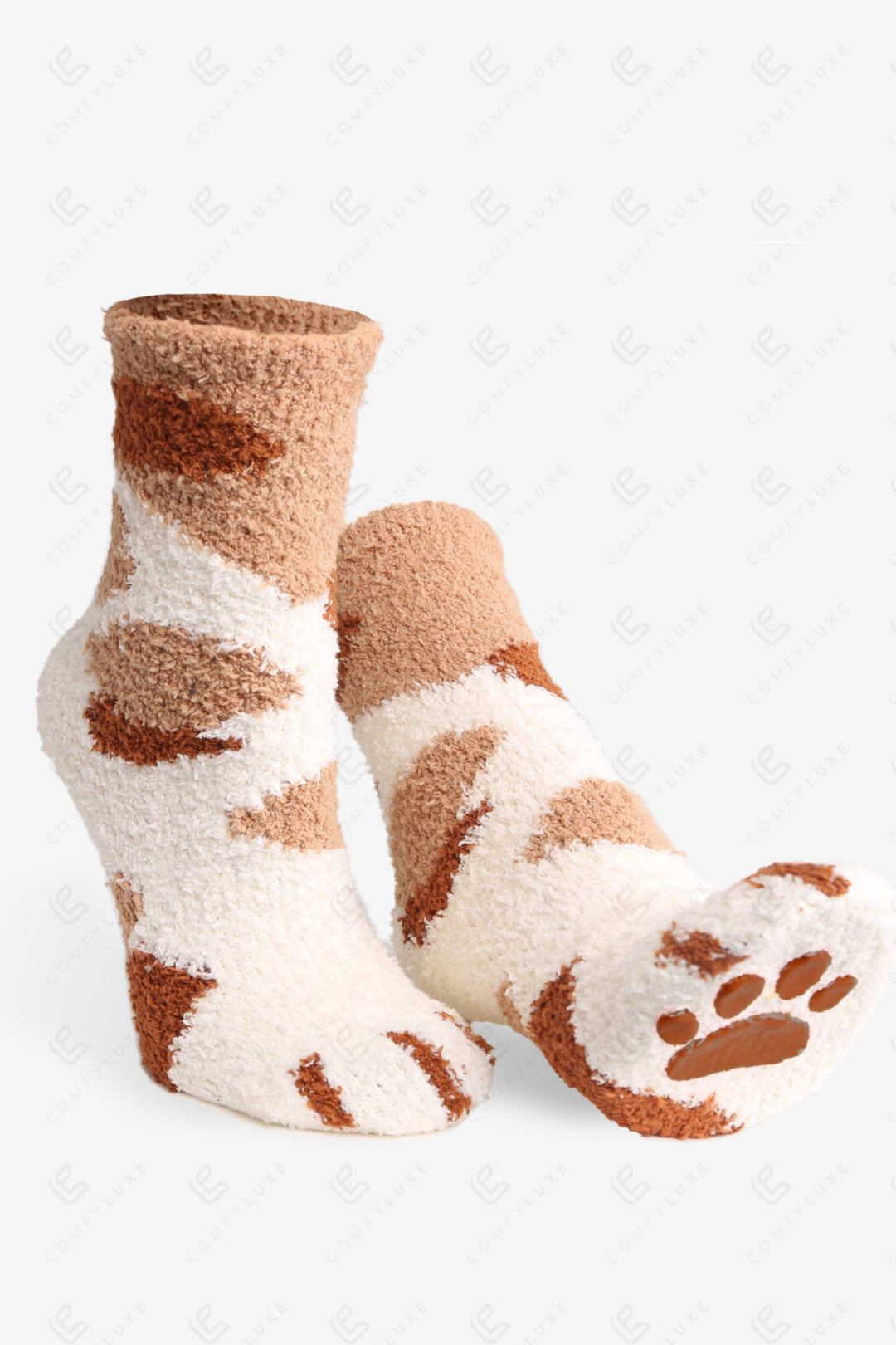 CAT &amp; PAW PRINT PATTERN MINI-CREW SOCKS SOCKS