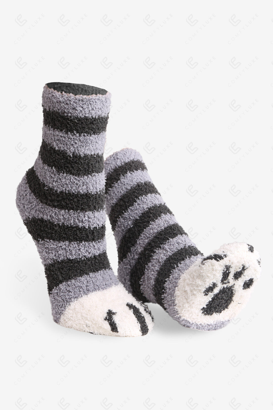 CAT &amp; PAW PRINT PATTERN MINI-CREW SOCKS SOCKS