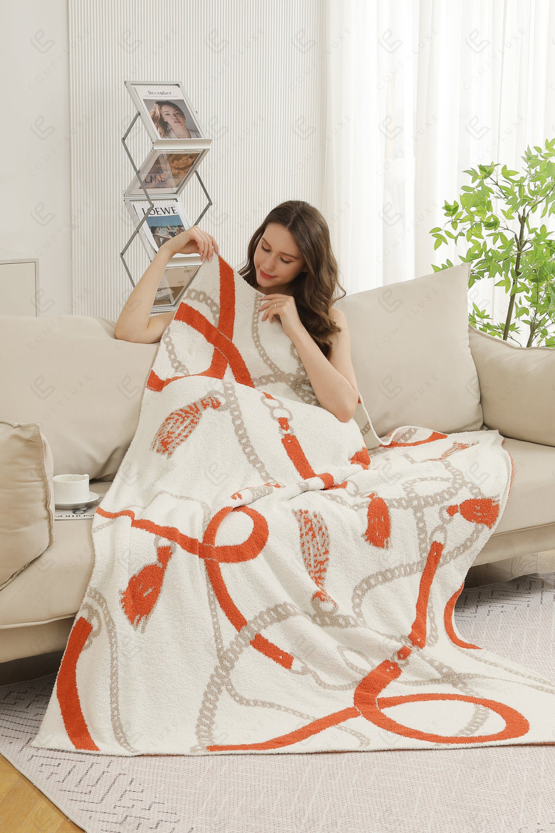 Jcl6019 Ivory Throw Blankets