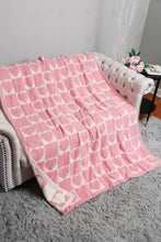 Load image into Gallery viewer, CHECKERED &amp; HEART PATTERN THROW BLANKET PINK THROW BLANKETS
