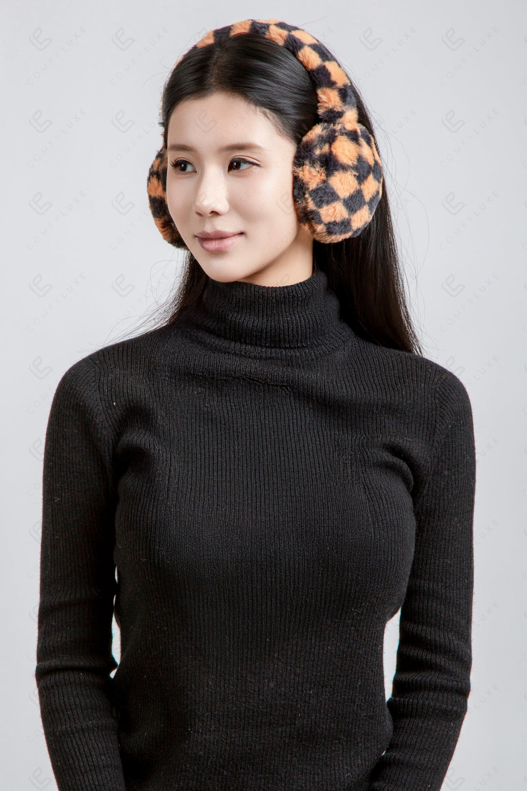 CHECKERED PATTERN EAR MUFFS EAR MUFFS