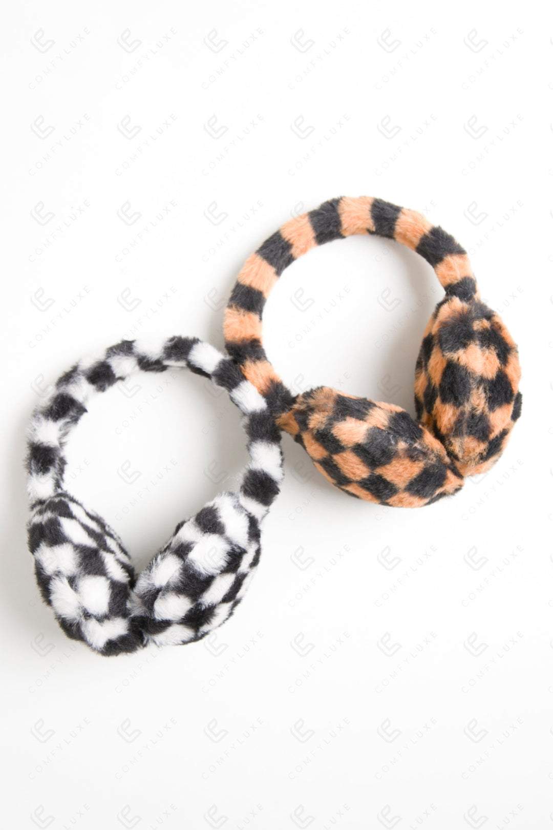 CHECKERED PATTERN EAR MUFFS EAR MUFFS
