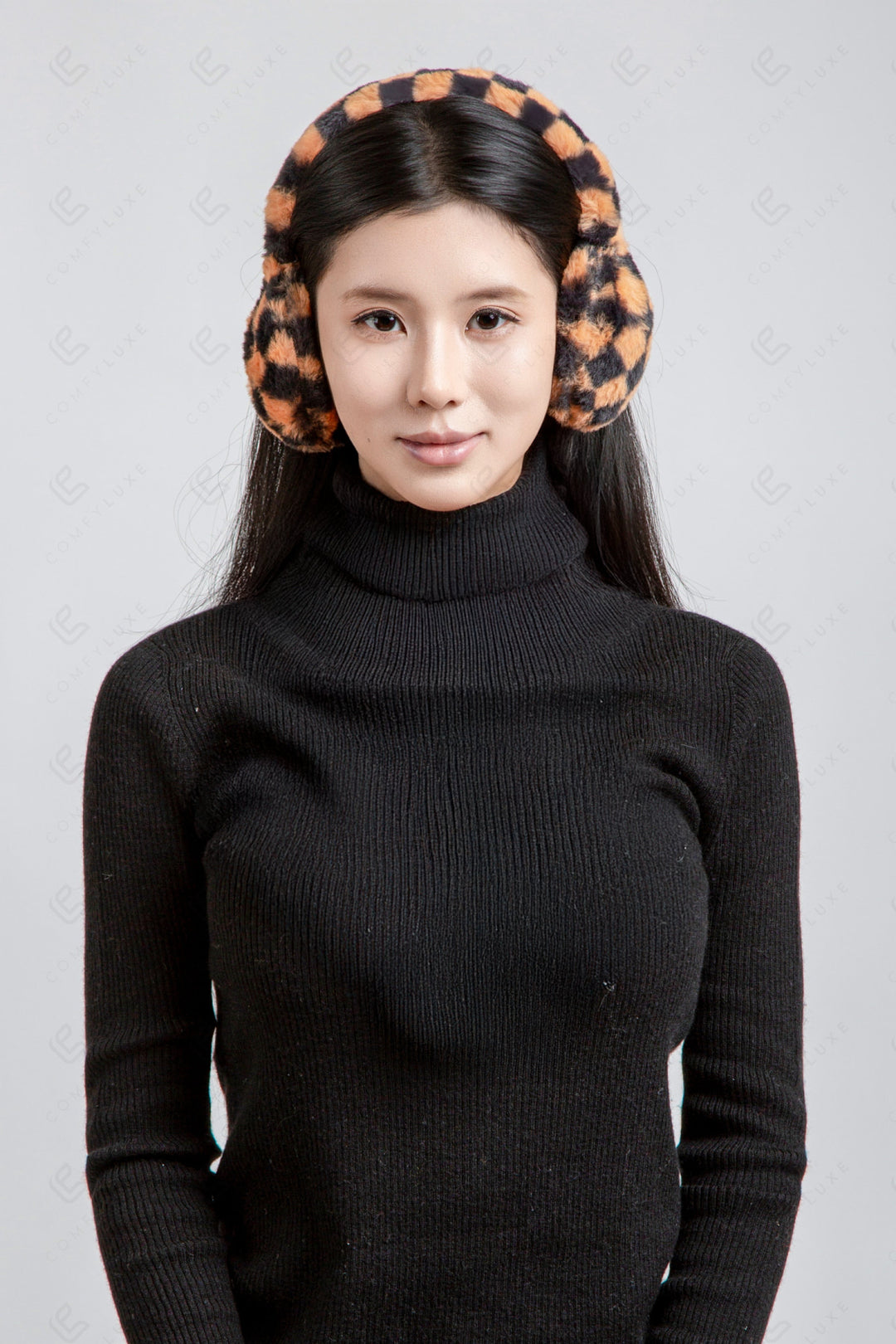 CHECKERED PATTERN EAR MUFFS EAR MUFFS