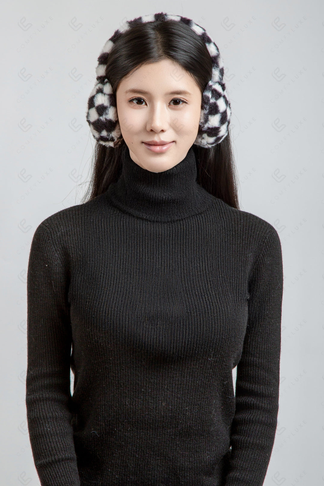 CHECKERED PATTERN EAR MUFFS EAR MUFFS