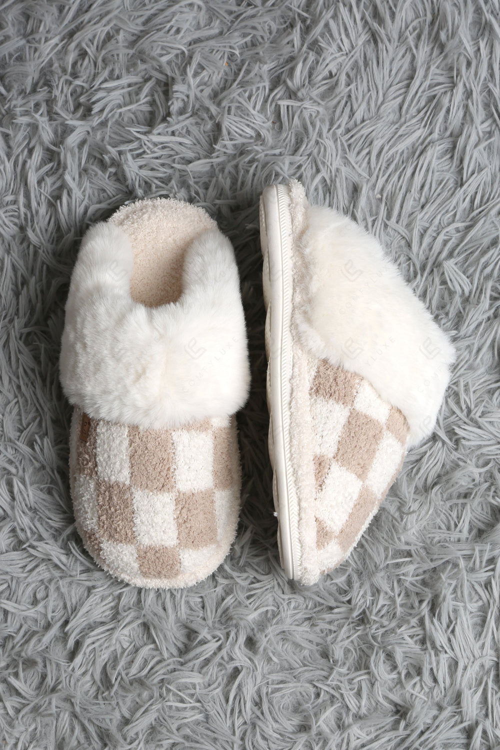 CHECKERED PATTERN MULE SLIPPERS SLIPPERS/SLIDES