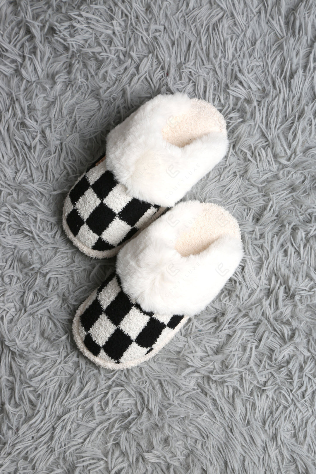 CHECKERED PATTERN MULE SLIPPERS SLIPPERS/SLIDES
