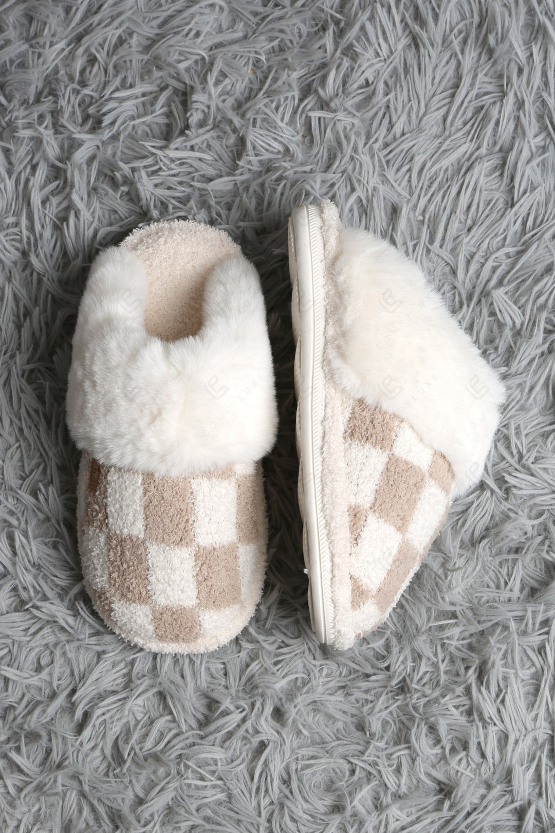 CHECKERED PATTERN MULE SLIPPERS SLIPPERS/SLIDES