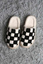Load image into Gallery viewer, CHECKERED PATTERN PLATFORM SLIPPERS BLACK / M/L SLIPPERS/SLIDES
