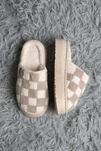 Load image into Gallery viewer, CHECKERED PATTERN PLATFORM SLIPPERS SLIPPERS/SLIDES
